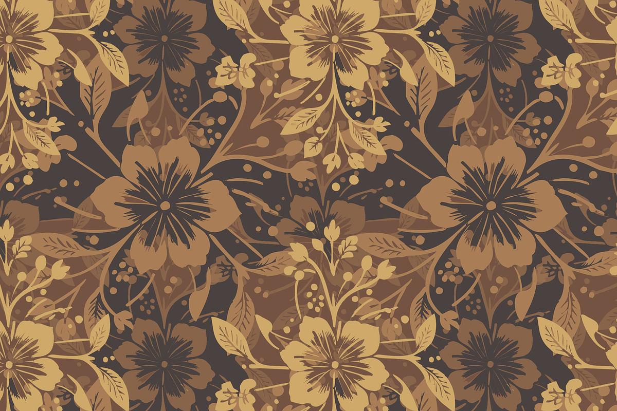 Golden Flowers Seamless Pattern, a Pattern Graphic by Sharon Schwalbe (Photo 4 of 6)