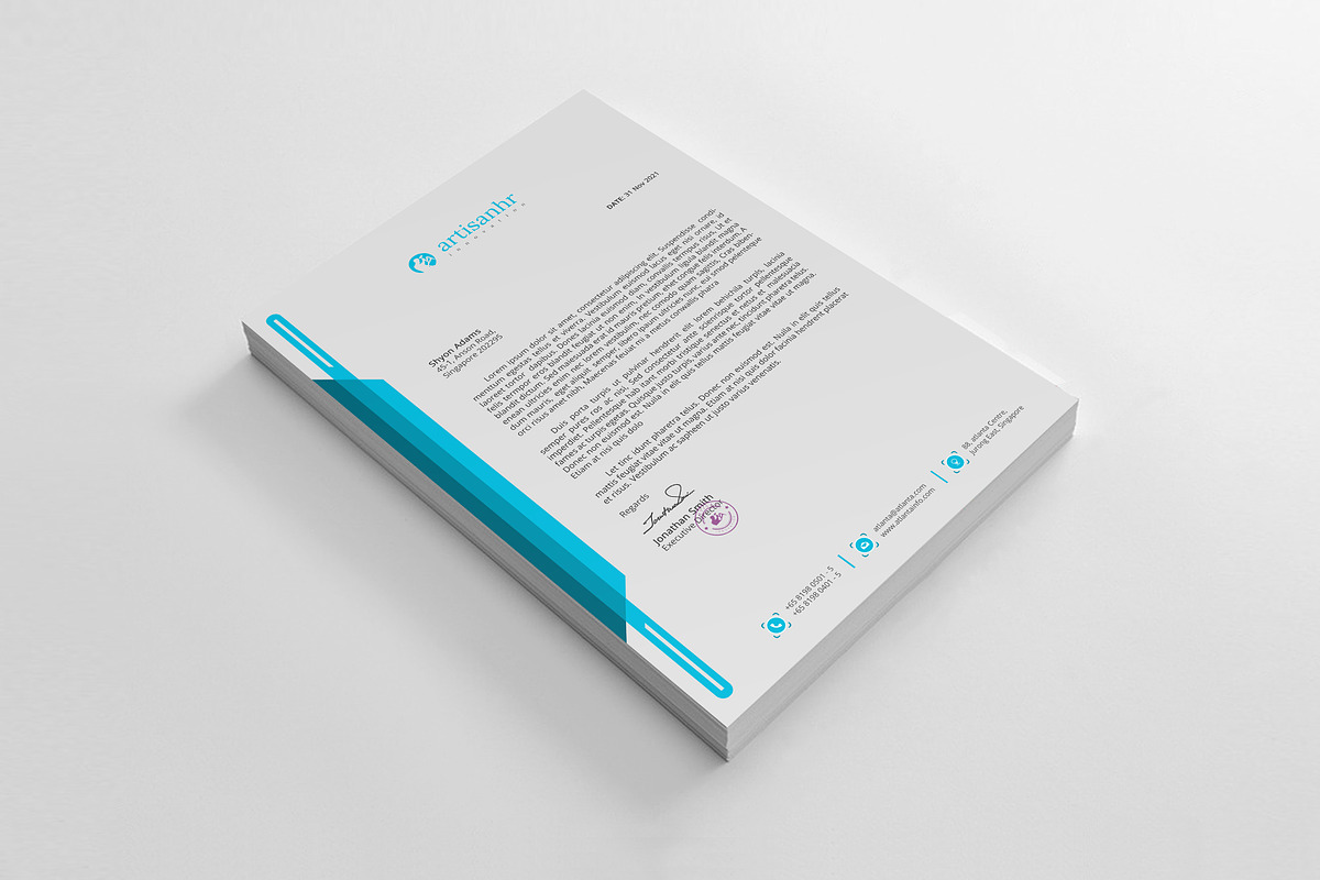 Letterhead Template, a Stationery Template by artisanHR (Photo 2 of 6)