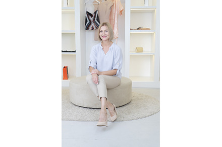 Blond senior woman standing at, a Beauty & Fashion Photo by Neirfy