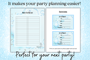 Blue Printable Party Planner PNG