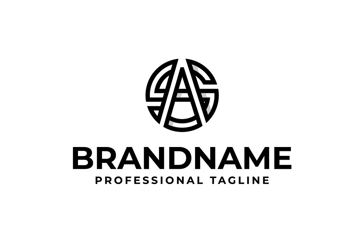 Initials AS or SA Monogram Logo, a Branding & Logo Template by Pray Art Design Studio