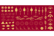 Asian oriental ornaments elements, a Seasonal Illustration by Seavector Studio (Thumbnail 3 of 3)