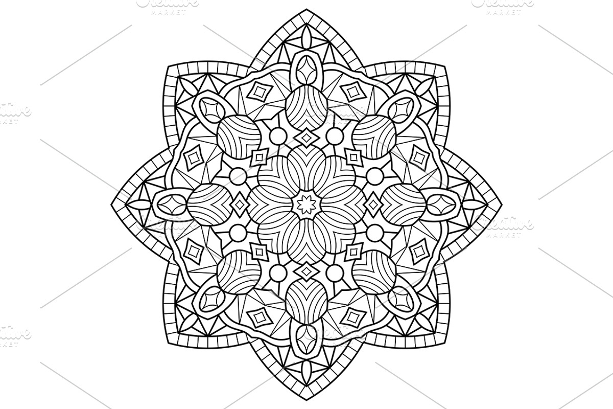 Mandala. Coloring book pages, a Decorative Illustration by jelisua88 (Photo 6 of 9)