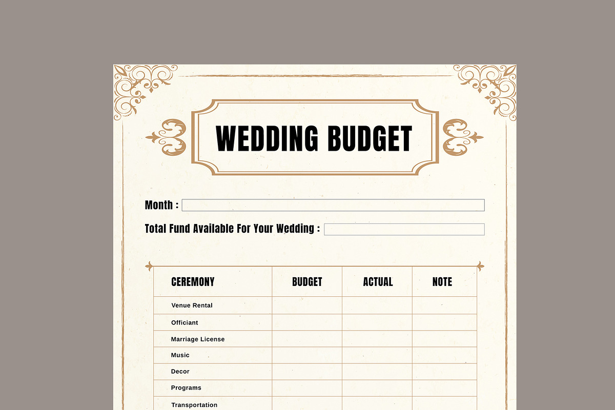 Wedding Budget Template, a Stationery Template by MightyDesign (Photo 4 of 8)
