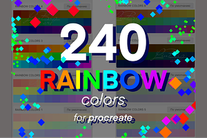 240 Procreate Rainbow Color Palette