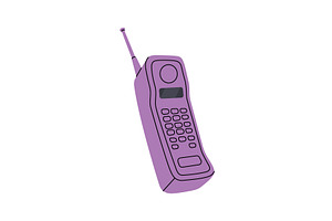 Old mobile phone from the 90s. Retro, a Technology Illustration by GraphiShop