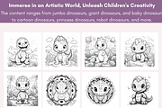 Cute Dinosaur Coloring Page for Kids, an Animal Illustration by LA Design (Thumbnail 5 of 9)