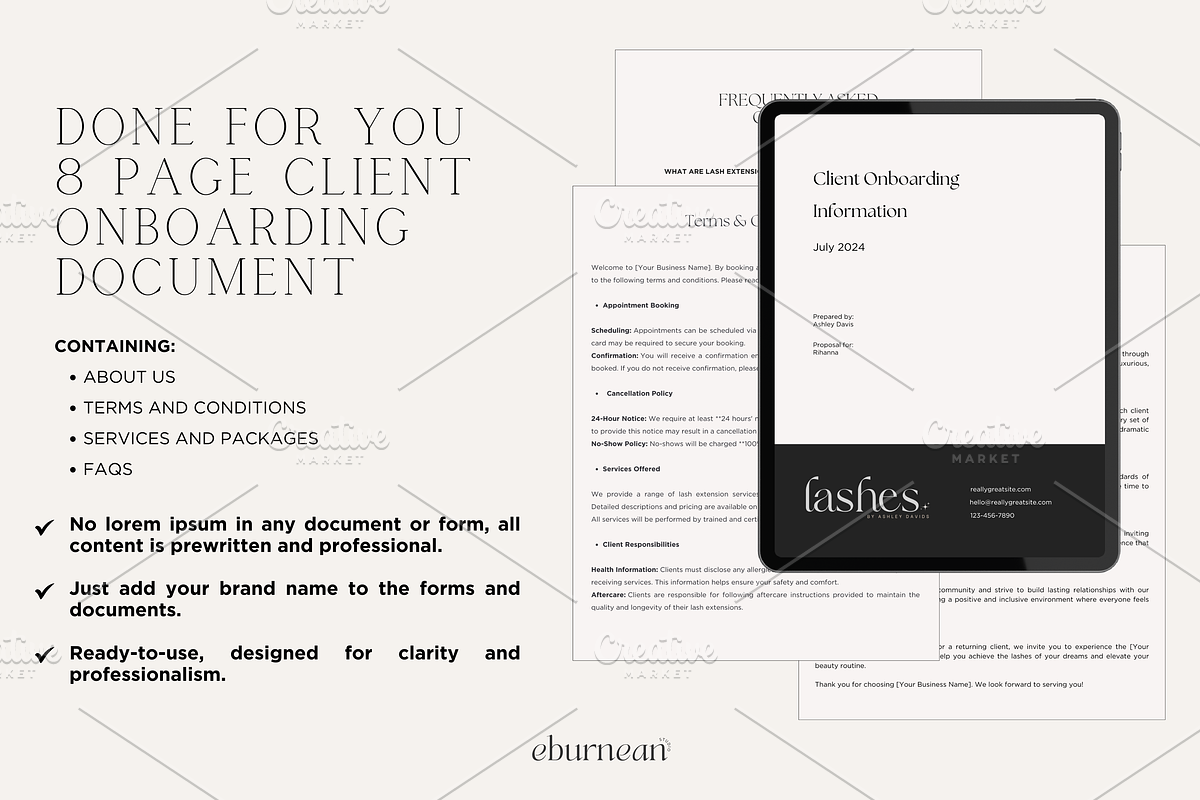 Lash Technician Branding Kit Canva, a Branding & Logo Template by Studio Eburnean (Photo 5 of 6)