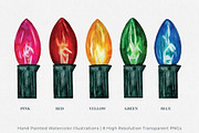 Holiday Lights Watercolors, an Illustration by Jeanette Pidi Design (Thumbnail 2 of 6)