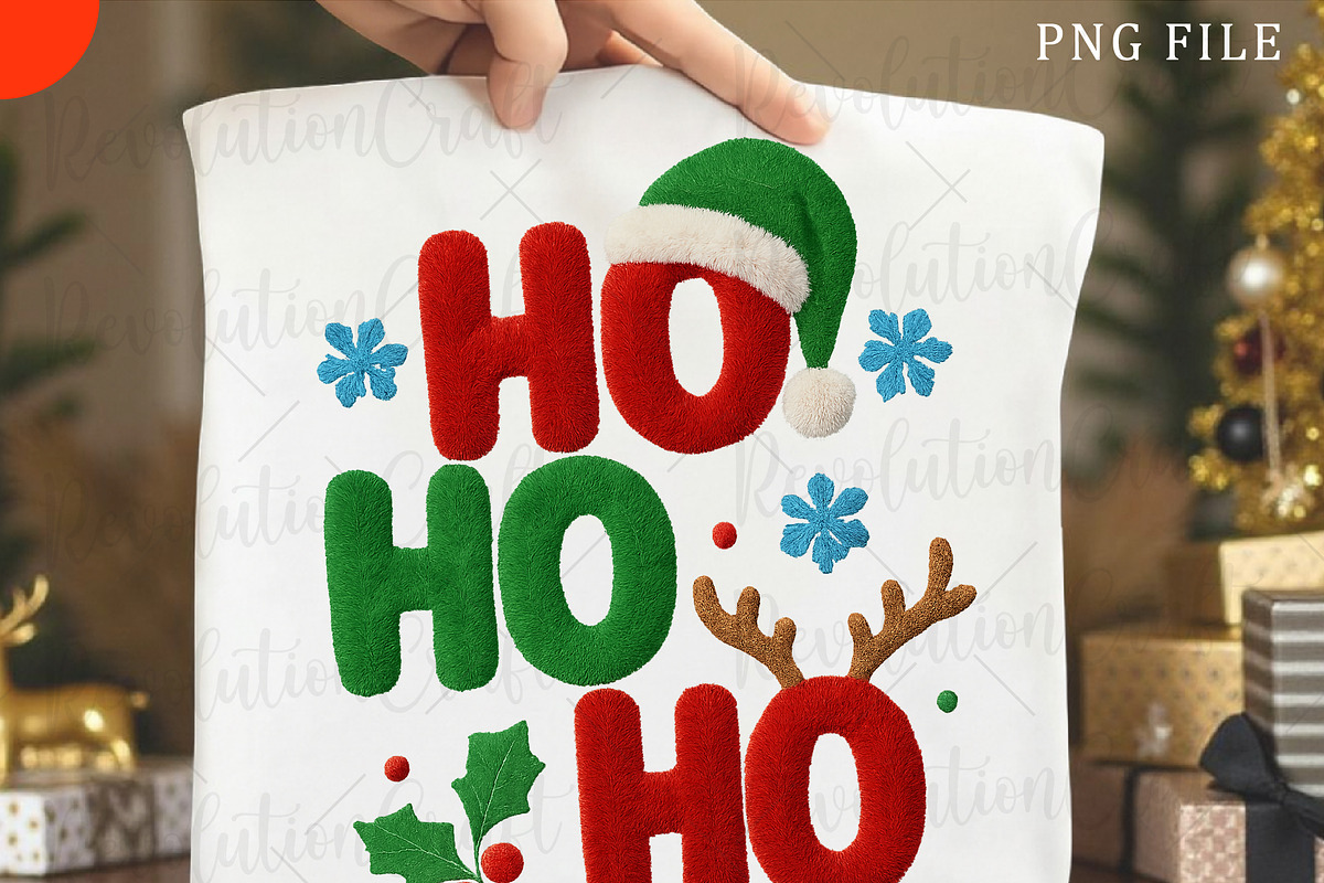 Ho Ho Ho, Embroidery Christmas Png, an Illustration by OK Design (Photo 5 of 6)