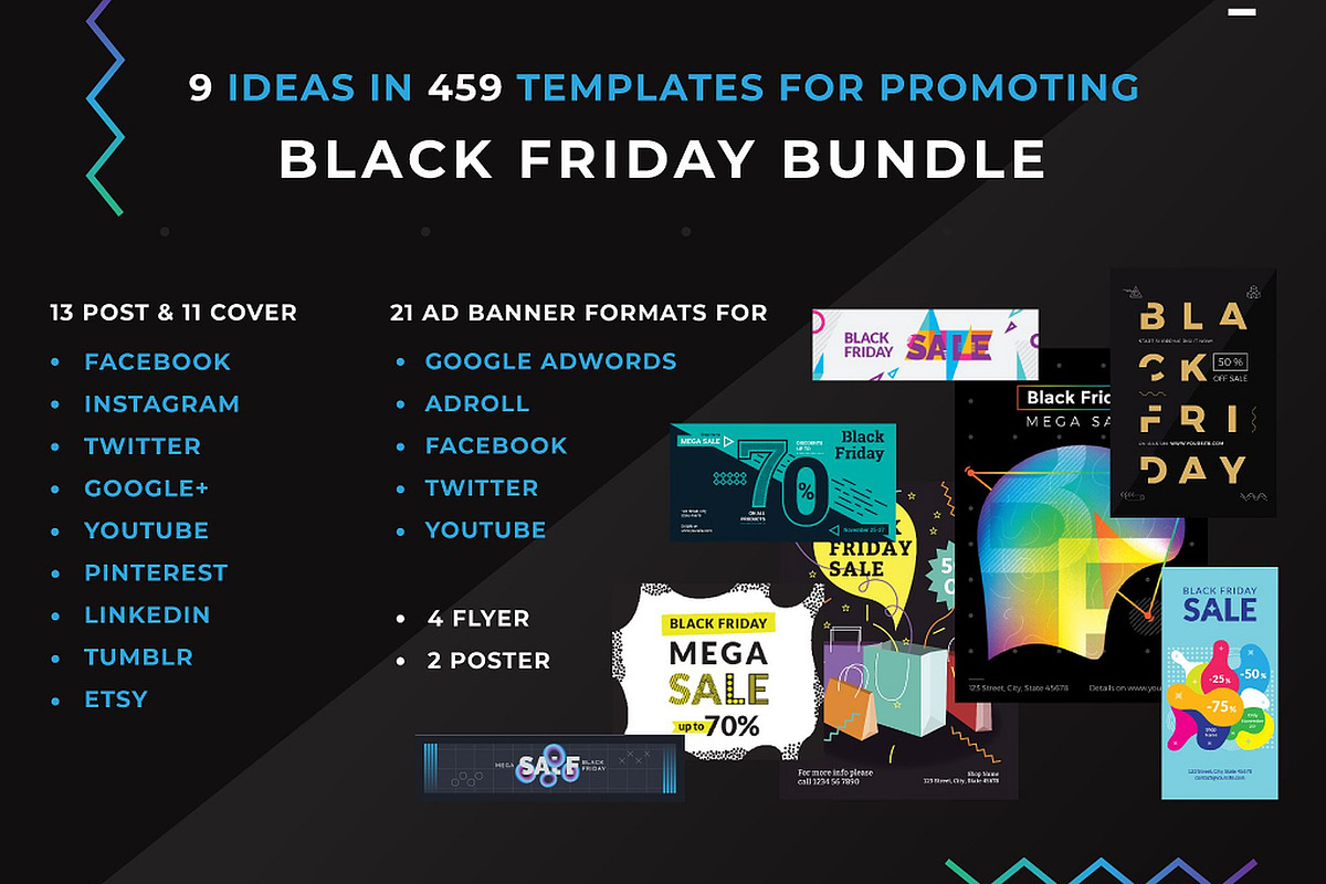 Black Friday Template Bundle Sale, a Marketing Template by Amber Graphics (Photo 2 of 11)