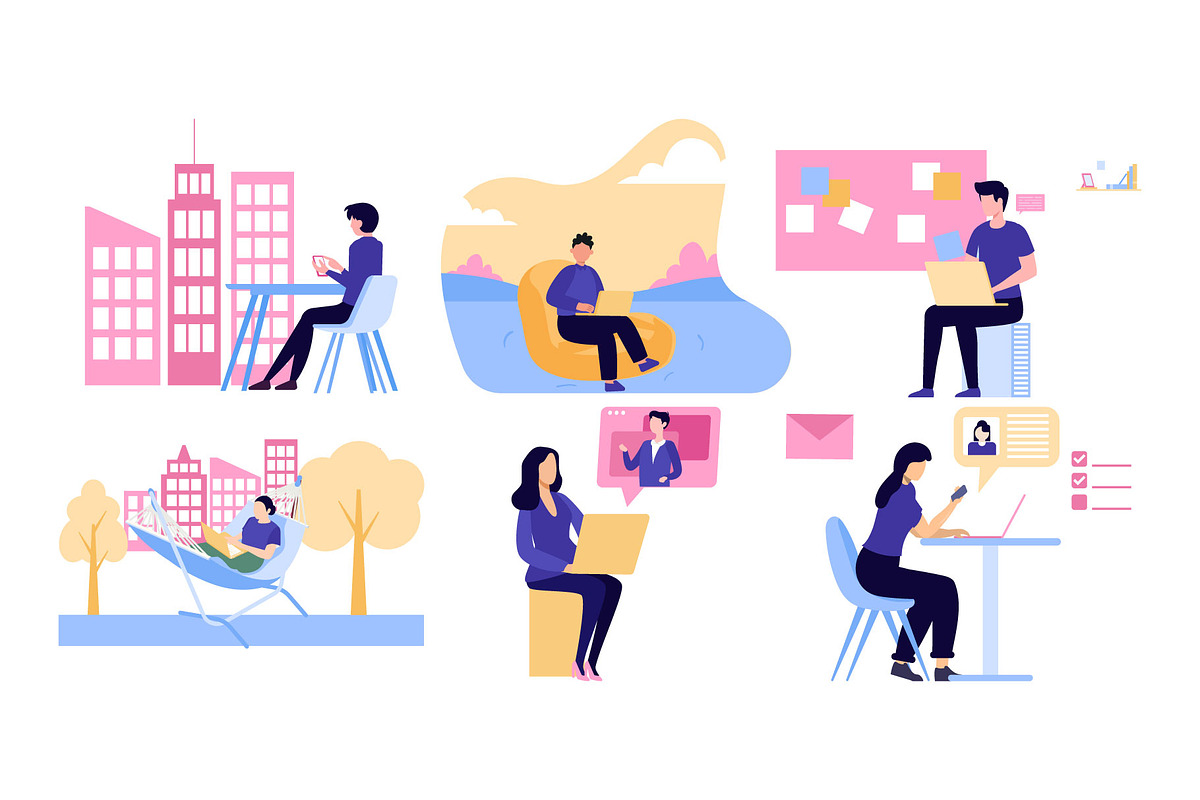 Freelancing Life Illustration, an Illustration by Vector Portal (Photo 5 of 5)