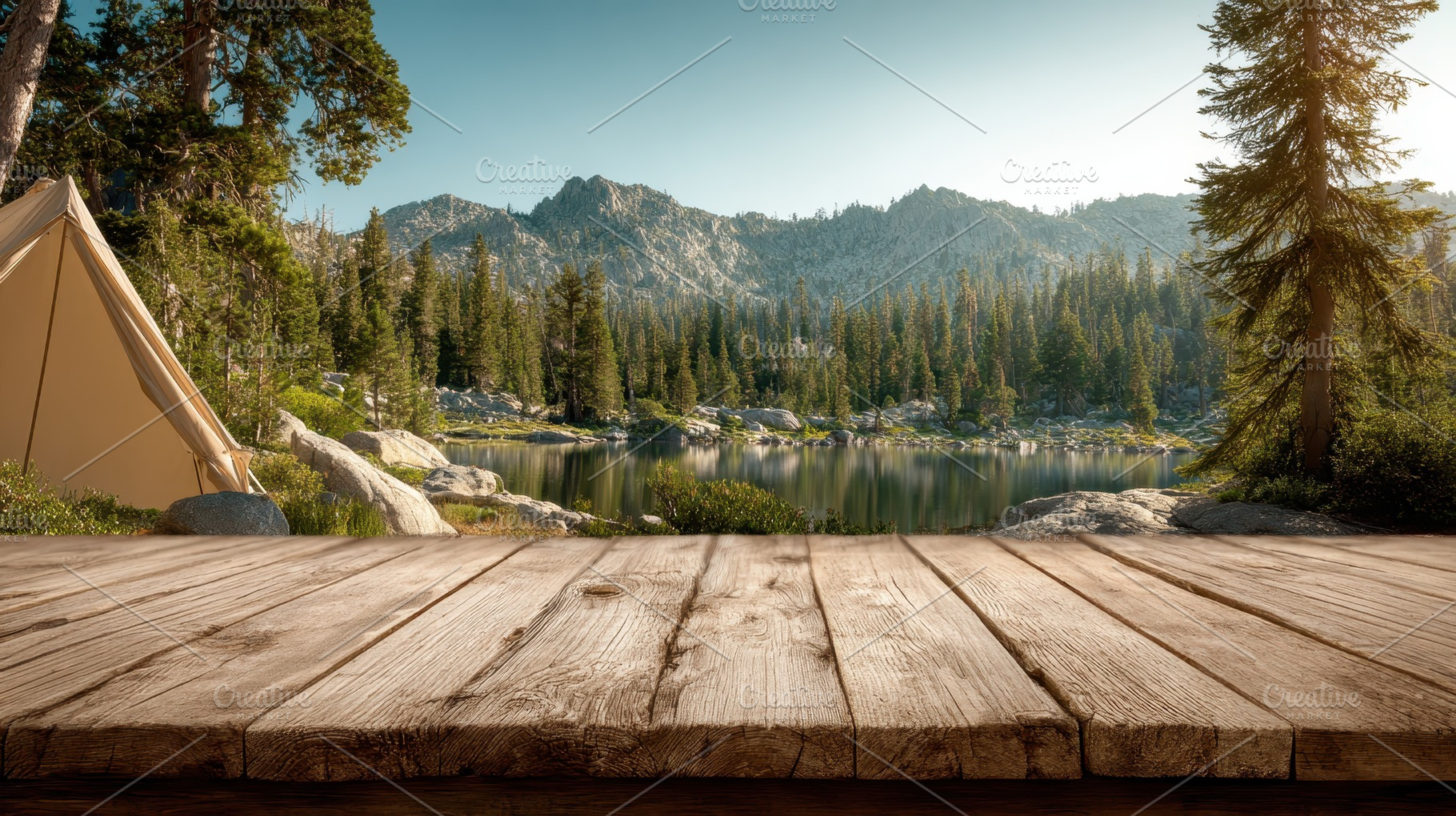 Scenic view of a calm lake, a Photo by Pavel_design