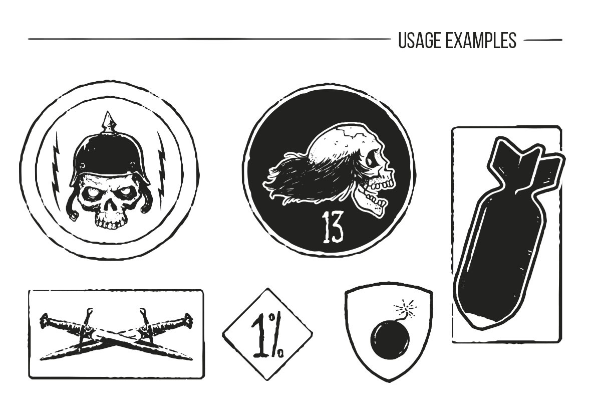 Old School Biker Badges - Vol 2, an Object Graphic by danielcomerci (Photo 3 of 4)