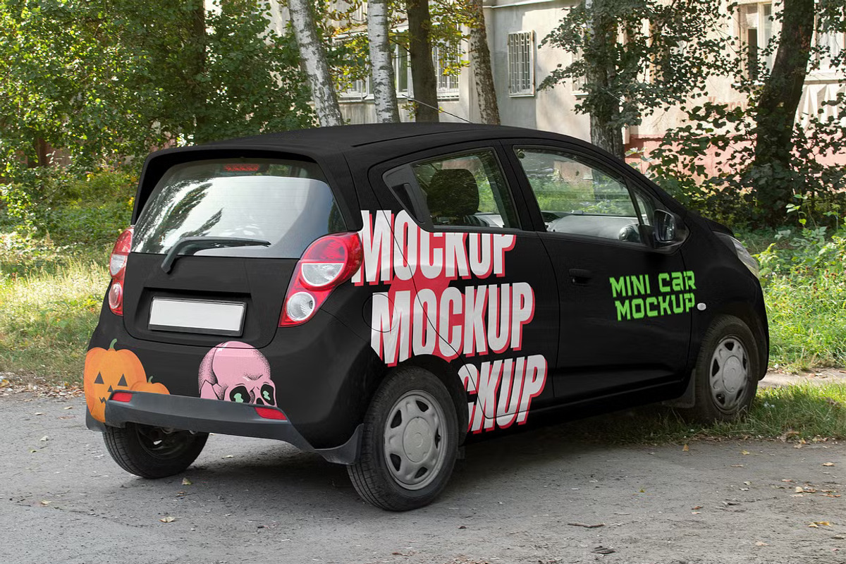 Mini Car Mockup 3 Set Template, a Product Mockup by GearShift (Photo 2 of 4)