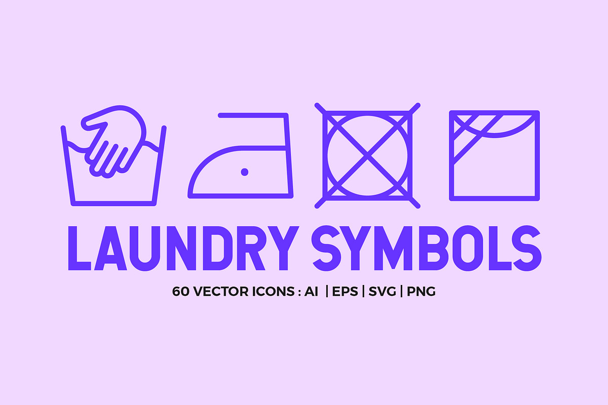 Laundry Symbols | Line icons, an Outline Icon by Abstracto-Create (Photo 1 of 7)