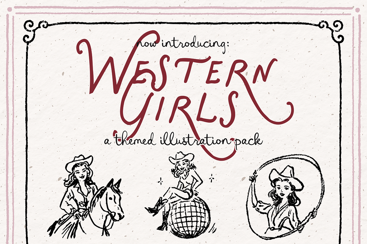 Rodeo Girls Clipart, Cowgirl Set, a Person Illustration by The October Creative (Photo 2 of 7)