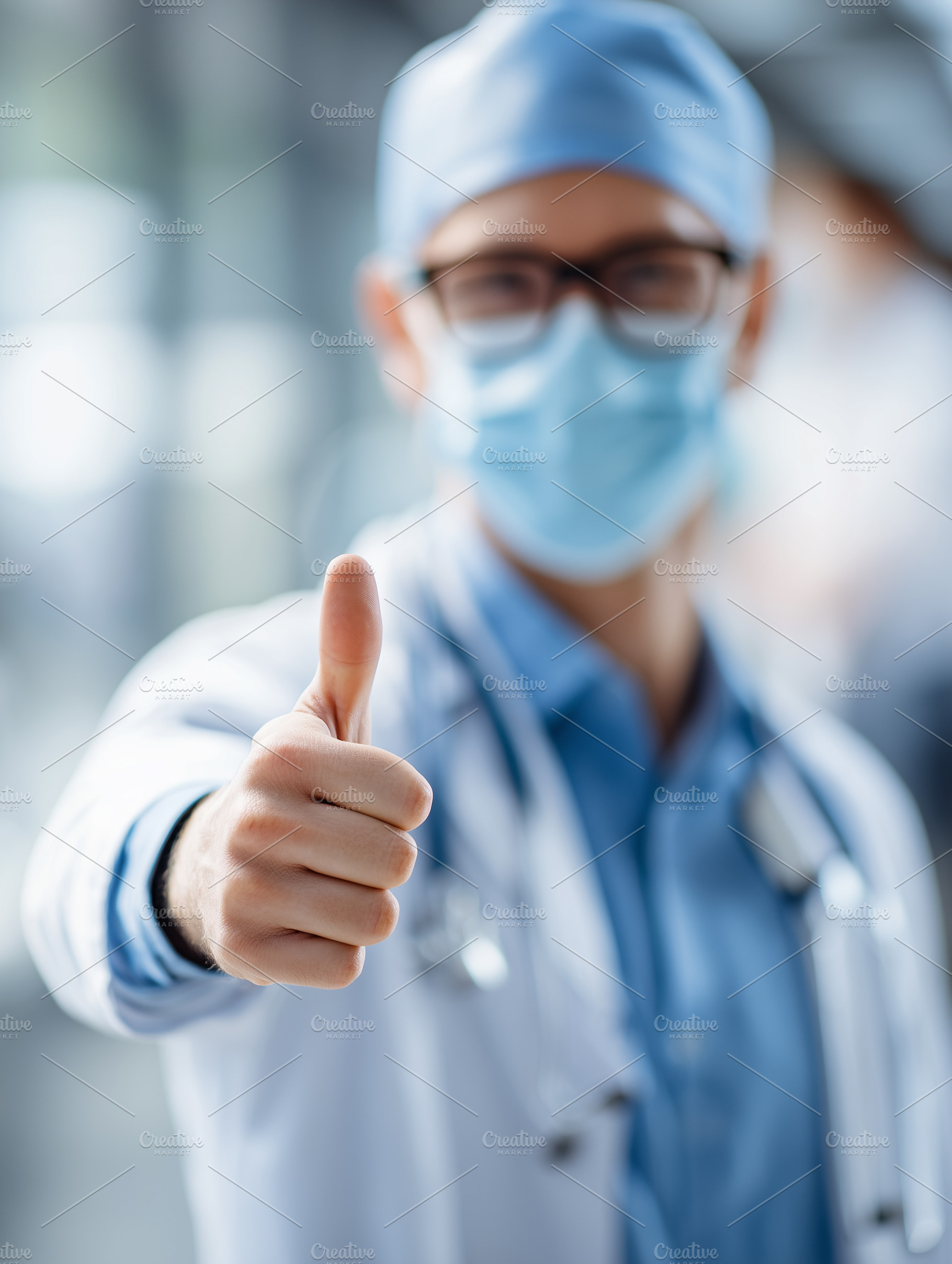 Confident doctor in medical mask and, a Health & Medical Photo by MistyDay