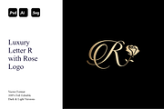 Luxury Letter R with Rose Logo, a Branding & Logo Template by Luxury Logos (Thumbnail 1 of 4)