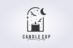 candle light logo minimalist simple, a Branding & Logo Template by Lodzrov