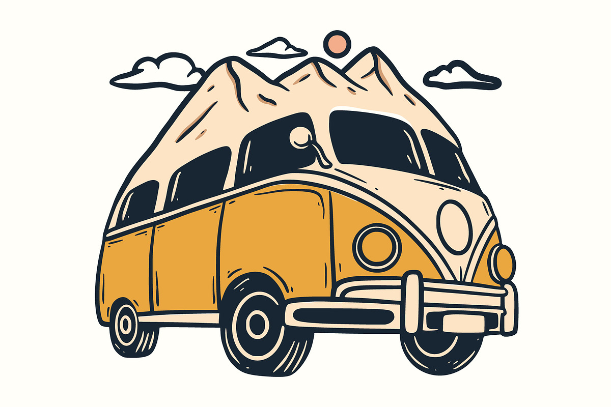 Summer Trip Van Illustration, an Object Illustration by Decoconio Design (Photo 2 of 3)