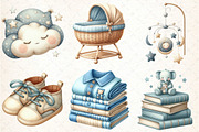 Dusty Blue Beige Baby Nursery Png, an Illustration by DreamCafeArt (Thumbnail 2 of 8)