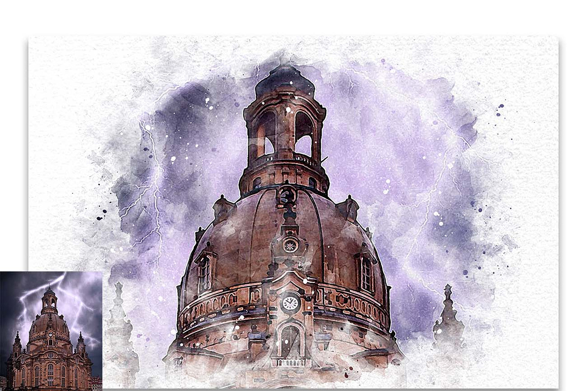 Architecture Watercolor Photo Effect, a Plug-in Add-On by Studio Retouch (Photo 5 of 6)