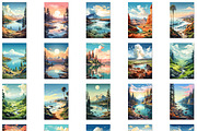 Landscape posters in retro style, an Object Illustration by Bubert Art (Thumbnail 2 of 9)