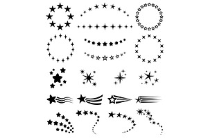 Star decorations. Shooting stars, an Object Illustration by winwin.art