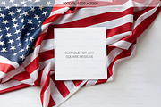 Patriotic Square Mockup with US Flag, a Product Mockup by TatiMockup (Thumbnail 2 of 4)