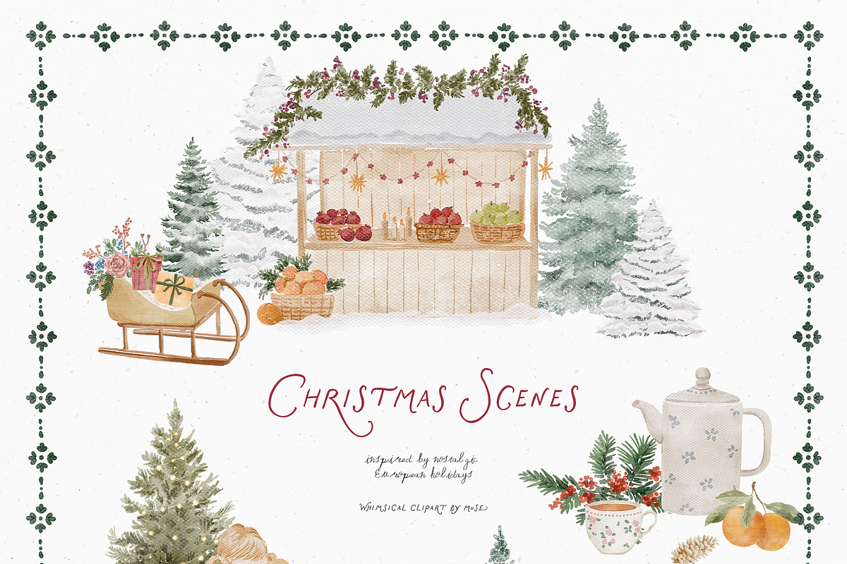 Childhood Noël Christmas Clipart, a Decorative Illustration by Muse Artist (Photo 16 of 27)