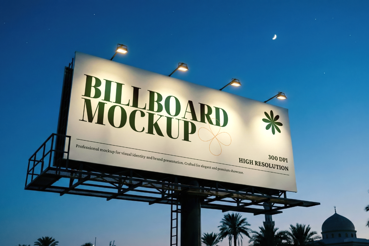 Ramadan Billboard Mockup PSD Templat, an Advertising Mockup by Attype (Photo 3 of 4)