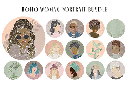 Boho Woman Portrait Bundle