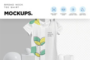 Broad Neck Half Sleeves Shirt Mockup, an Advertising Mockup by megostudi0 (Thumbnail 6 of 7)