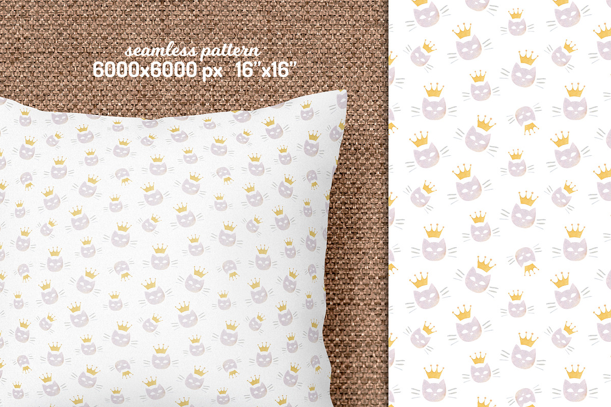 Cats Seamless patterns collection, a Pattern Graphic by Julia M. Watercolor (Photo 6 of 12)