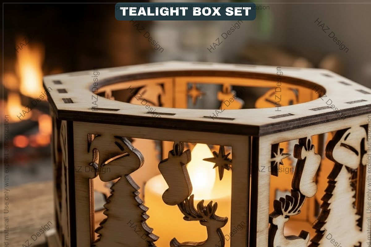 Christmas Tea Light Holder Bundle, a Graphic by AtacanDigital (Photo 5 of 7)