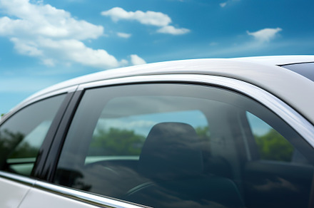 Closeup photo of a new white modern car, a Transportation Photo by AlyaAnd