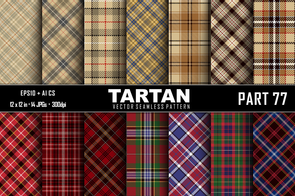 Seamless Tartan Pattern. Part–77, a Pattern Graphic by Vectorchoice