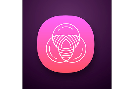 Venn diagram app icon, an Outline Icon by bsd studio