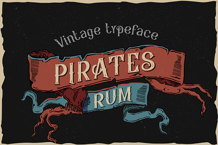 Pirates rum vintage typeface, a Symbol Font by Fractal fonts & graphics