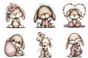 Happy Easter Bunny Clipart, an Illustration by Dream Creation (Thumbnail 3 of 7)