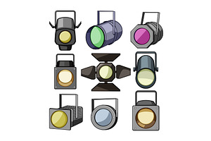 spotlight stage set cartoon vector, an Object Illustration by pikepicture