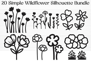 Simple Wildflower Silhouette, an Object Graphic by Designer_Momina
