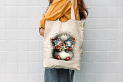 Whimsical Patriotic Hedgehog Clipart, an Animal Illustration by CreationArt (Thumbnail 7 of 7)