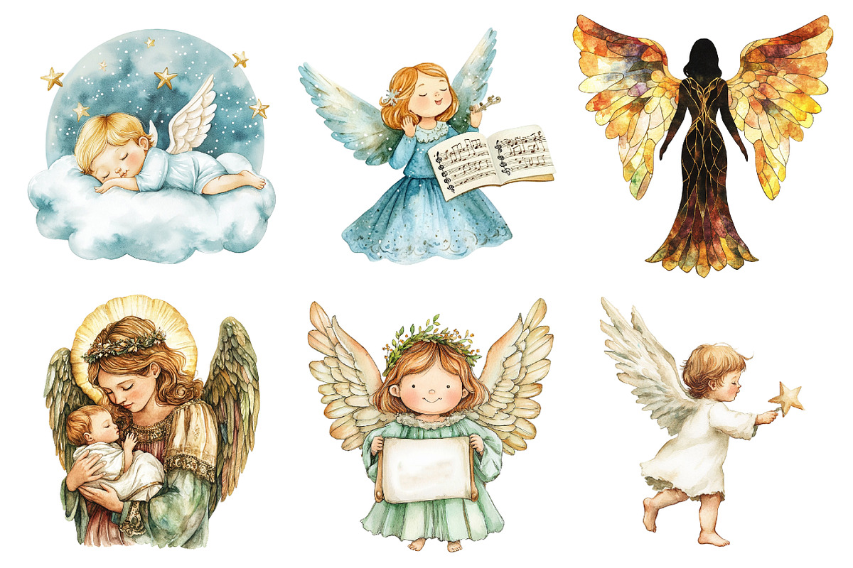 Christmas Angel Clipart, an Illustration by Daily.Designs (Photo 4 of 5)