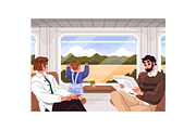 People travel by train set, a Person Illustration by PaperTrident (Thumbnail 6 of 6)
