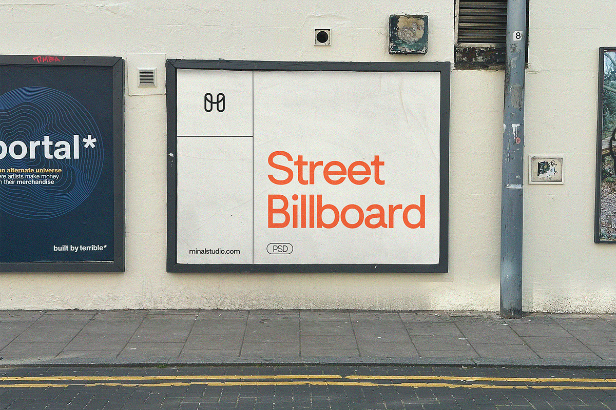 Street Billboard Mockup, an Advertising Mockup by MinalStudio (Photo 2 of 6)