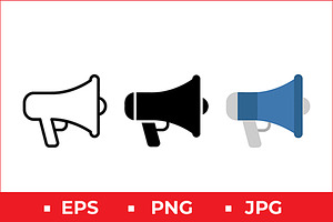 Megaphone Vector Icons, a Solid Icon by Artonix