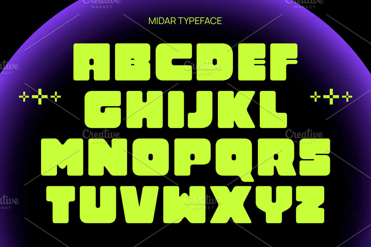 Midar - Bold Chunky Display Font, a Sans Serif Font by Pekotype (Photo 3 of 15)