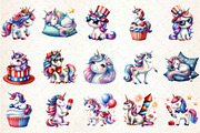 4th of July Unicorn Clipart, an Illustration by Rose Art (Thumbnail 2 of 7)